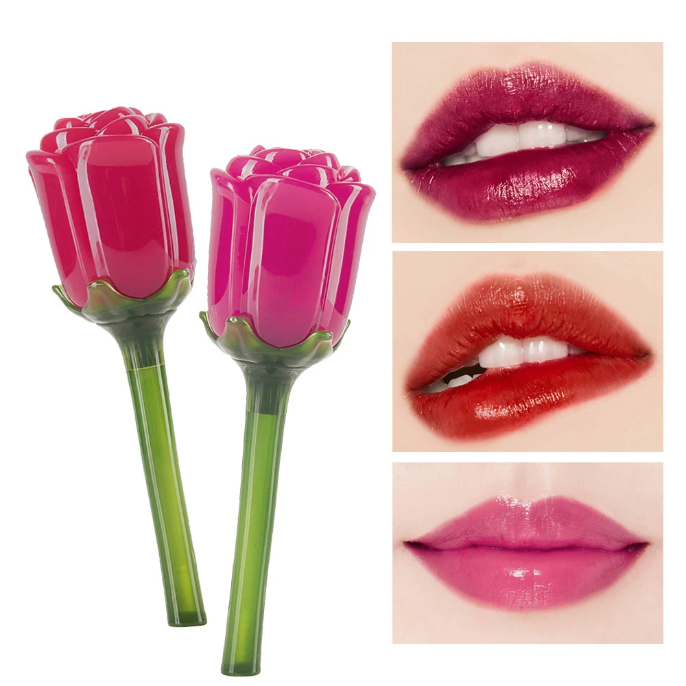 

5ml Flower Shape 3D Glitter Lip Gloss Matte Liquid Lipstick Waterproof 24H Lasting Moisturizer Lip Tint Lipgloss Women Cosmetic