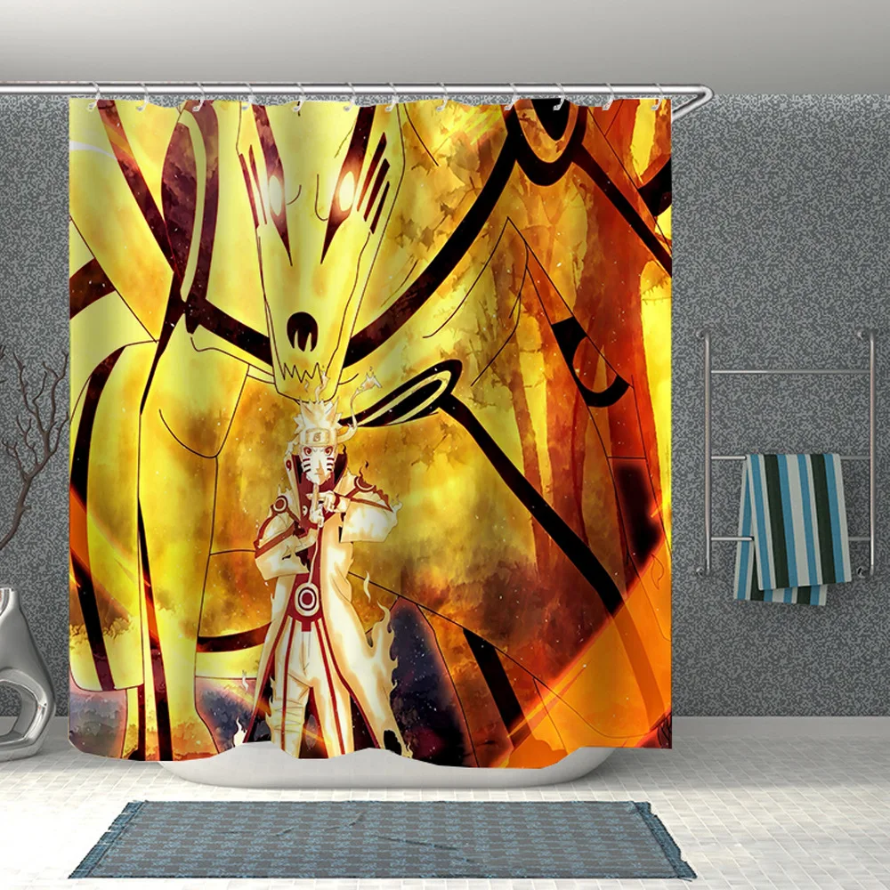 Shower Curtains Anime Naruto 3D Print Curtain Polyester Fabric Bathroom Waterproof Hook Bath 11