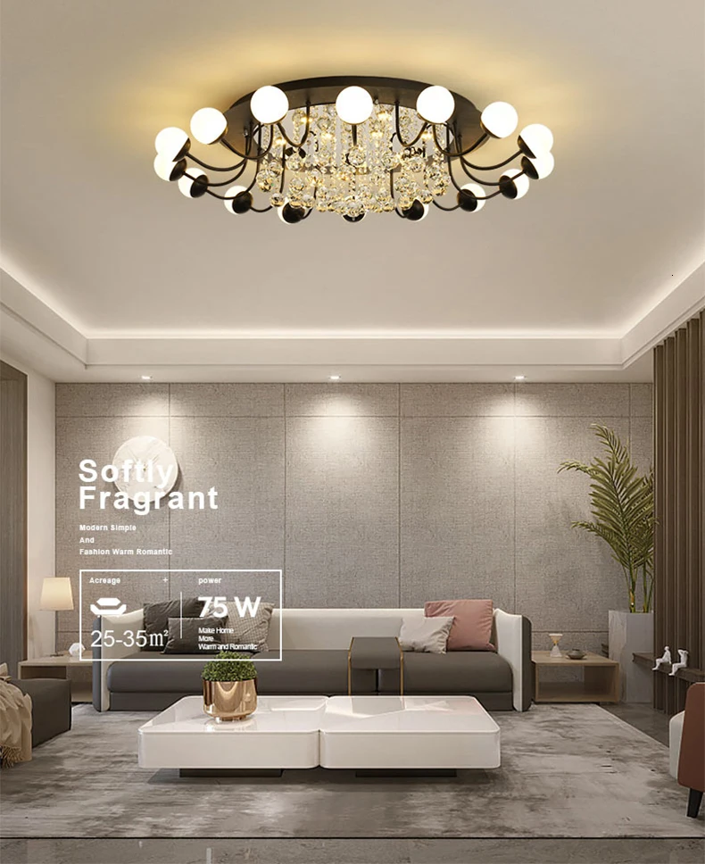 Modern Led Ceiling Lights For Living Room Bedroom White Color Aluminum avize AC85-265V lamparas de techo Ceiling Lamp Fixtures