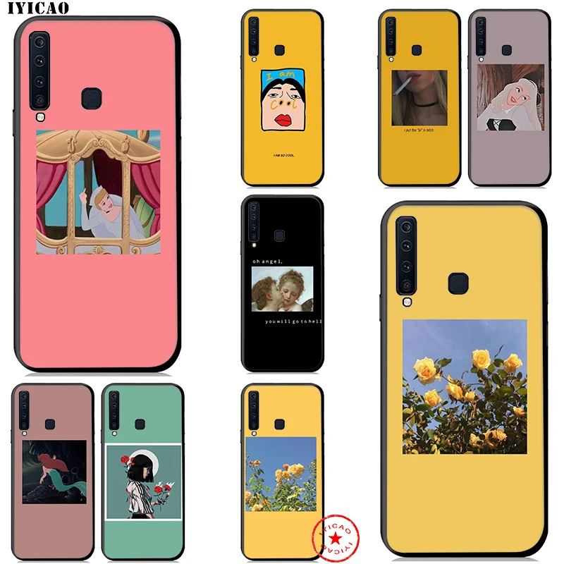 

IYICAO Aesthetic Princess Girl fresh Soft Case for Samsung Galaxy A9 A8 A7 J6 A6 Plus 2018 A3 A5 2016 2017 Silicone TPU