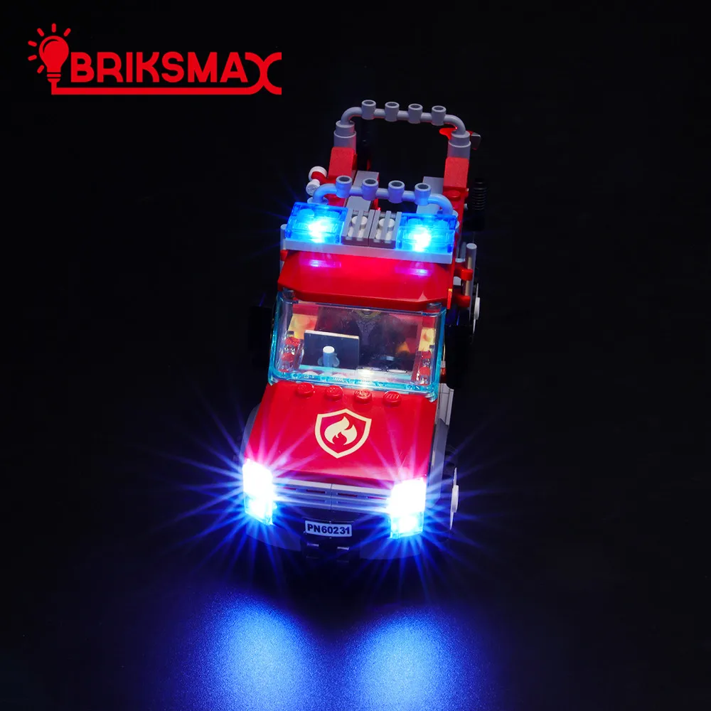 BriksMax Led Light Up Комплект для городской серии пожарный главный ответ грузовик строительные блоки совместимы с 60231(не включает модель
