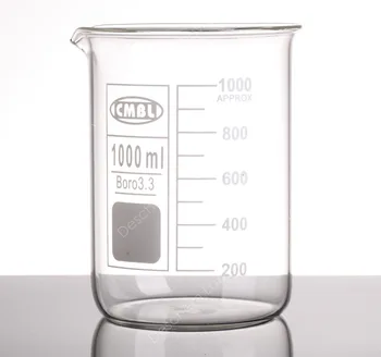 

1000mL Glass Beaker,1L Low Form Beakers,One Litre,Borosilicate 3.3 Glassware