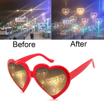 Amazing Love Heart Shaped Effects Glasses Party Rave Glasses Light Show Fireworks Refraction Change to Heart Shape Romantic Gift 1