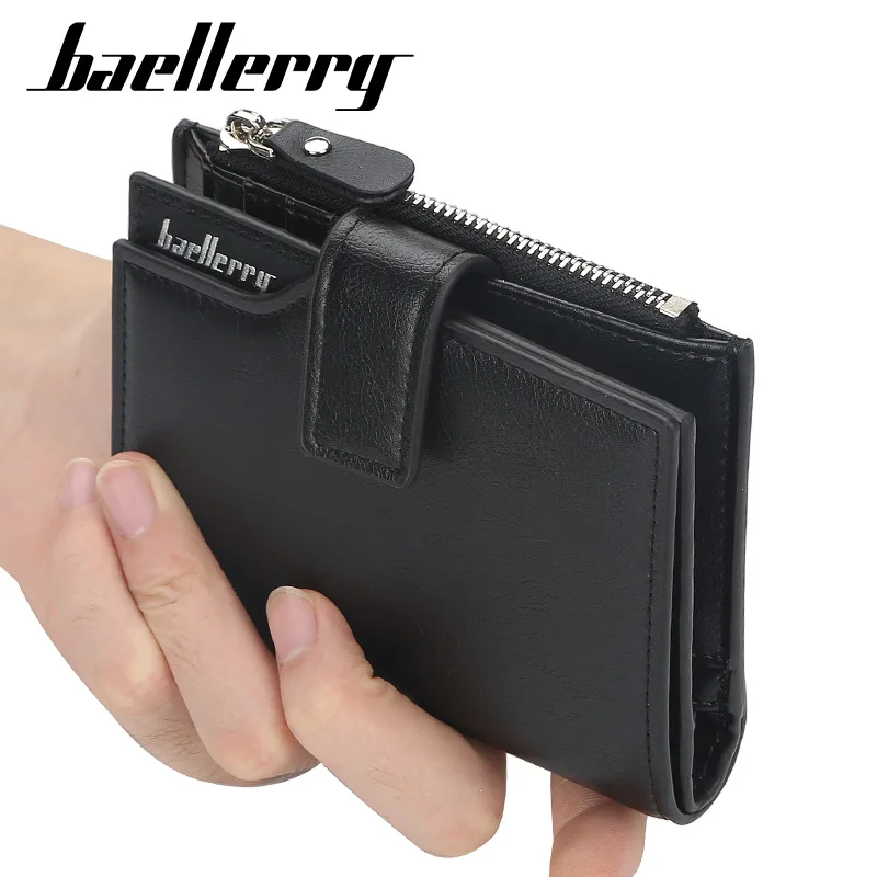 Baellerry Business Wallet Men Leather Men Wallets Purse Short Design Male Clutch Leather Wallet Mens Money Bag Quality Guarantee