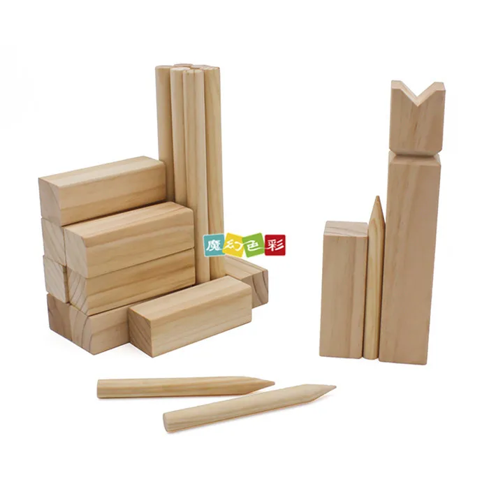 Деревянный Kubb Спорт на открытом воздухе игра метание игрушка король и солдат Игрушка на лужайке