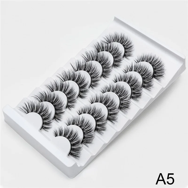 A5 2/5/8 стержень пар Eyelashs натуральных длинных 3D накладные ресницы из норки Толстая ручной работы накладные ресницы объем мягкая норка Искусственные ресницы ресниц - Цвет: A5