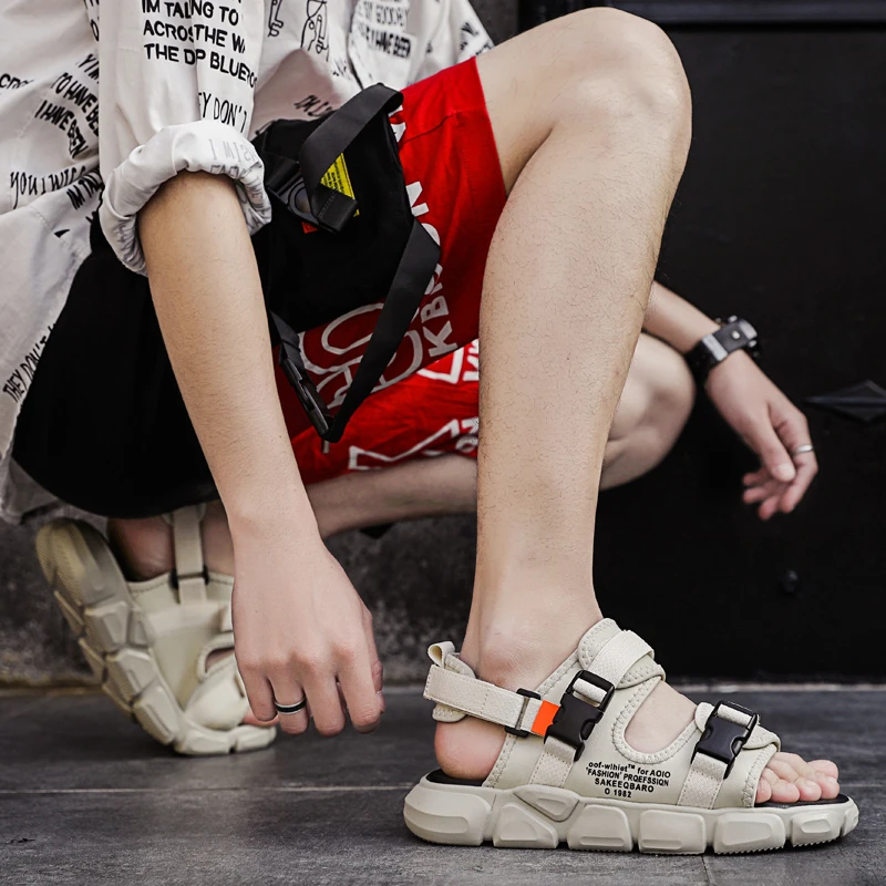 QZHSMY Classic Soft Men Sandals Comfortable Summer Black Men Shoes Leather Sandals Big Size New High Quality Loafers Safety Shoe