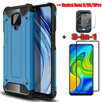 

Glass+Case for Redmi Note9 Xiaomi 9S Phone Cases Redmi-Note8 8Pro Bumper Shockproof Silicone Cover Note 8T Redmi Note 9 Pro Case