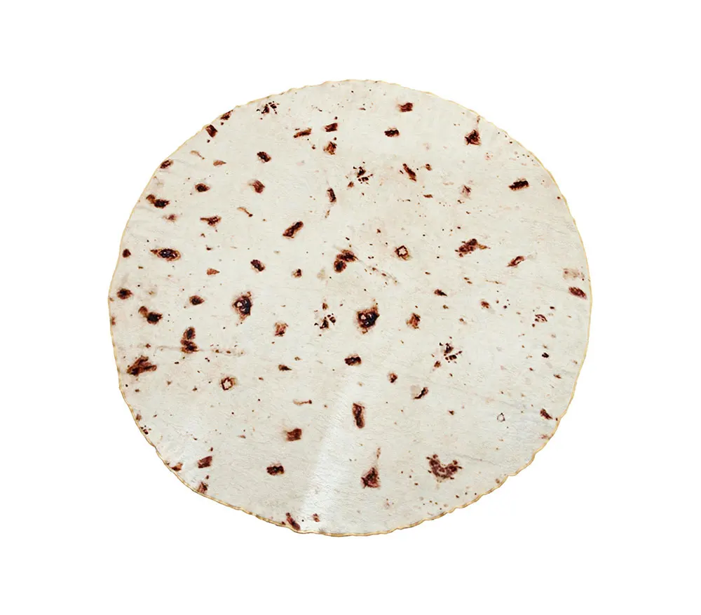 Фланелевое Одеяло Burritos Tortilla, круглая прямоугольная Удобная плюшевая еда, ковер с рисунком, современные товары для украшения дома