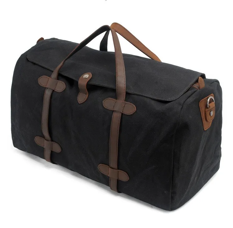 Mens Canvas Duffle Overnight Bags Grey Brown Black