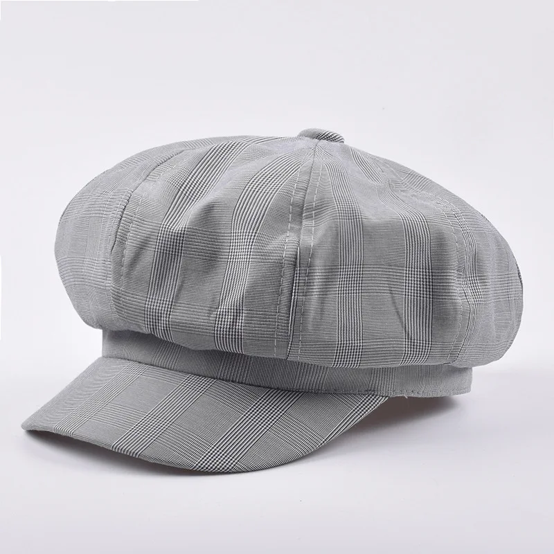

H7509 British Retro Striped Beret Hat Spring Summer Leisure Korean Cotton Hemp Berets Cap Men Women Painter All-match Girl Hats