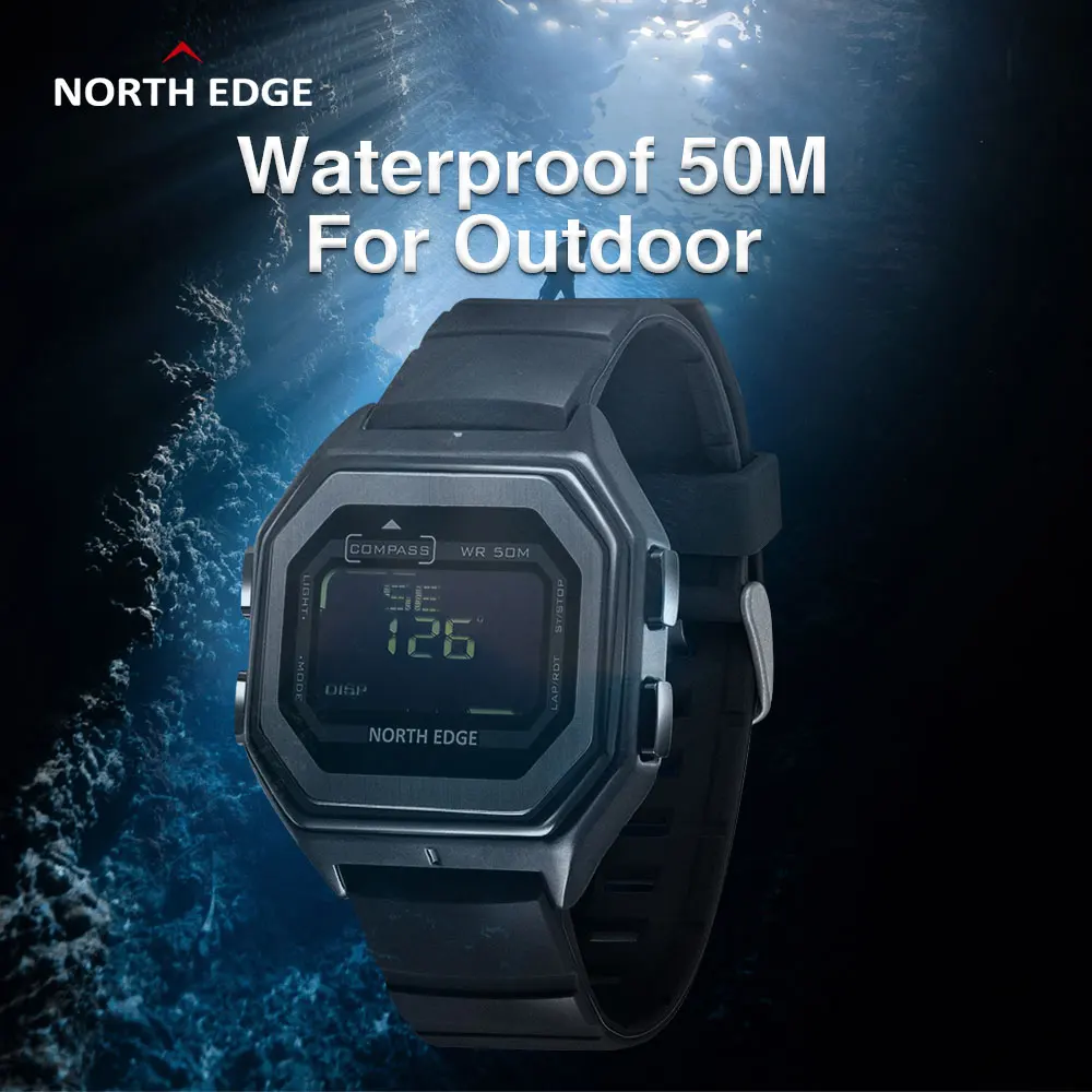 Часы NORTH EDGE Spart Мужские Цифровые армейские в стиле милитари водонепроницаемые
