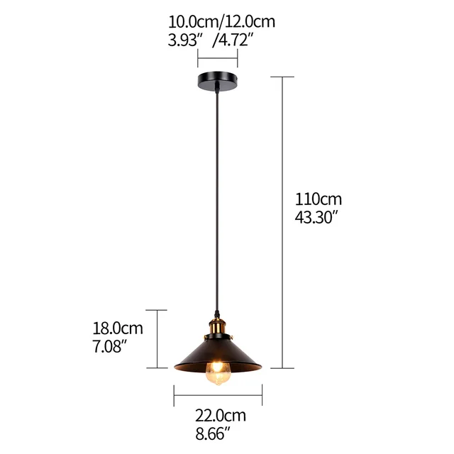 Retro loft LED E27 iron black decoration pendant lights hanging lamp for bedroom kitchen restaurant Living room indoor lighting 2