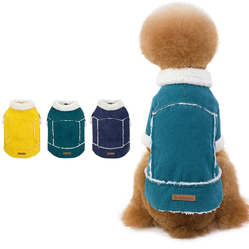 

Corduroy Winter Pet Clothes for Small Dogs Thicken Warm Fleece Puppy Dog Coat Jackets French Bulldog Chihuahua Clothing Overalls