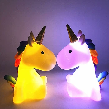 

New Hot Sale Colorful Unicorn LED Night Light Children Warm and Cute Bedside Decoration Unicorn Night Light Mini LED Night Light