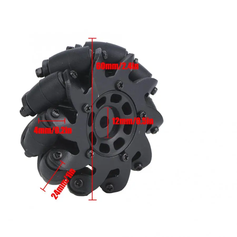 2/4 шт. 60 мм модель автомобиля привод для колес Стикеры для колеса шины Тип RC Аксессуар всенаправленный колеса для Mecanum RC автомобиль модификации запасных Запчасти - Цвет: 4PCS