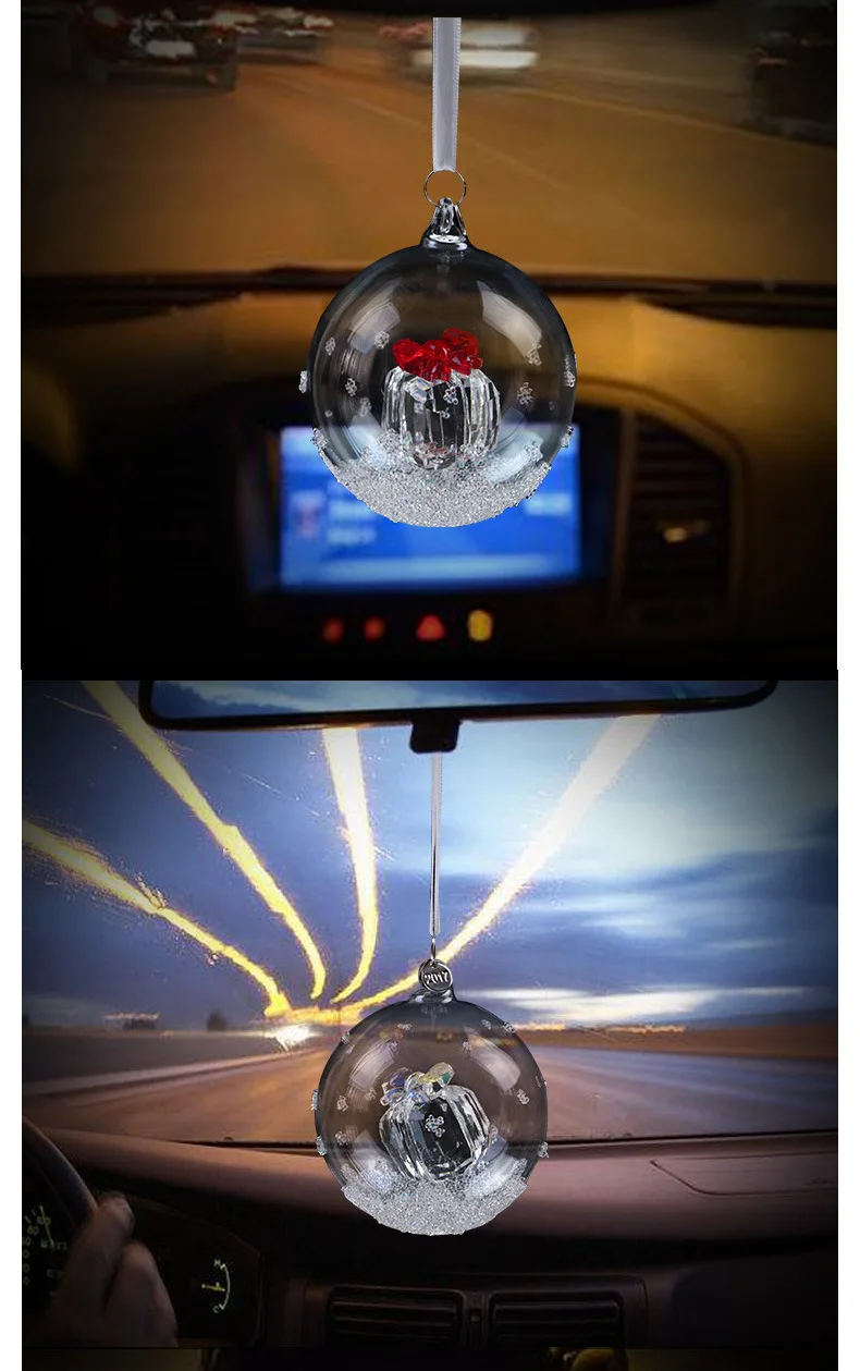 Автомобильный подвесной орнамент хрустальный шар Снежинка День Святого Валентина бант подарок автомобиль кулон зеркало заднего вида кристалл кулон