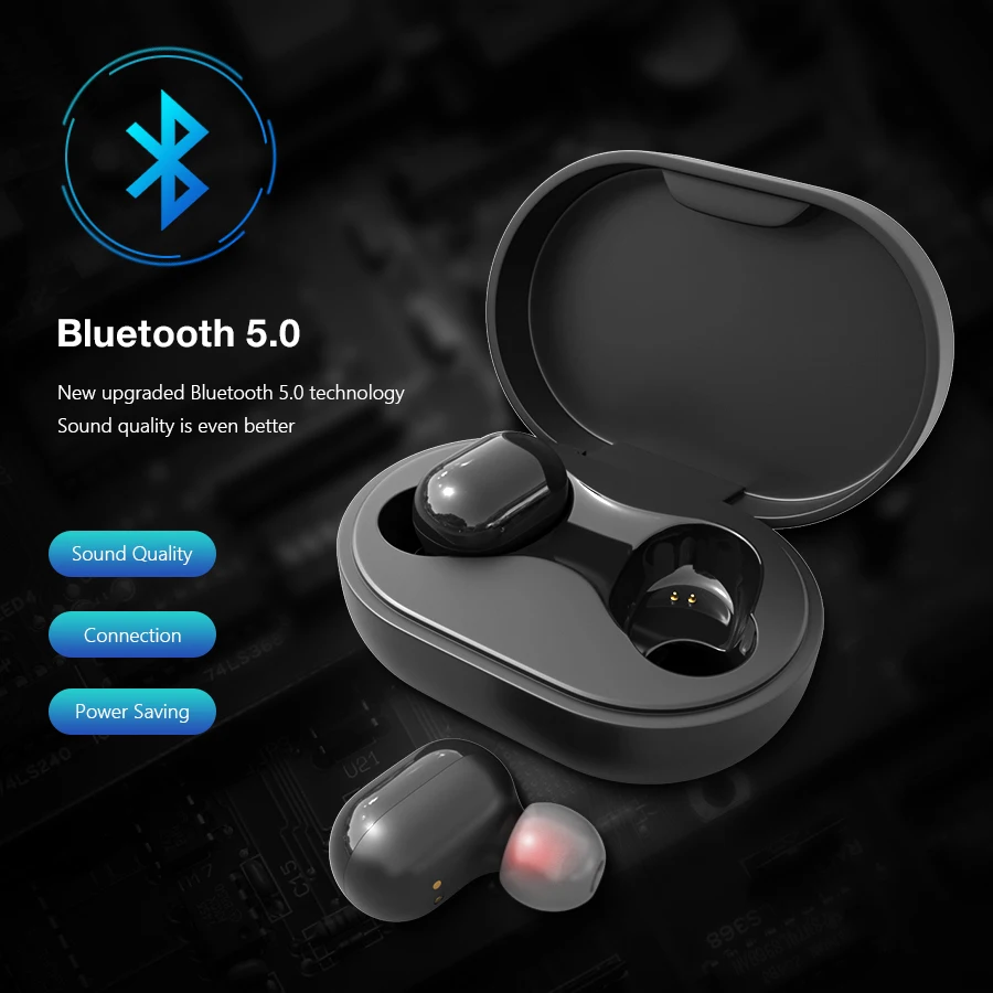 Фото TWS Bluetooth наушники с микрофоном светодиодный светодиодным дисплеем Наушники и TWS Bluetooth наушники с микрофоном светодиодный светодиодным дисплеем Наушники и