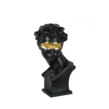 

European Light Luxury New Classical Masked Apollo Character Sculpture Home Living Oom Wine Cabinet Study Desktop Decor M2236