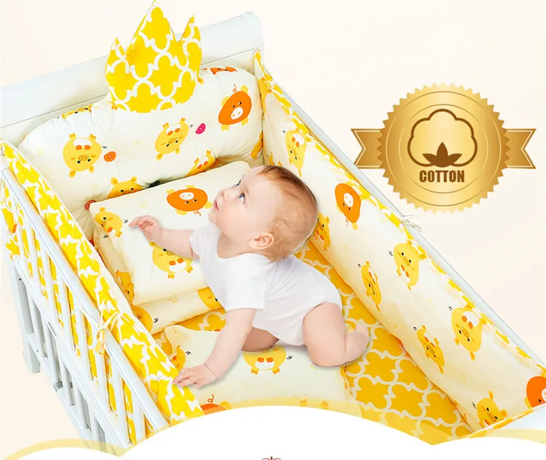 Комплект бамперов для детской кровати в форме короны, 5 шт., детская кроватка для младенца, детская кроватка вокруг подушки, детская защита для кроватки, детские постельные принадлежности