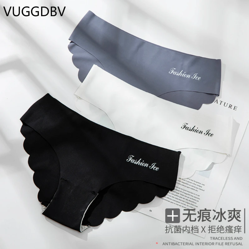 

panties women One piece of ice silk without traces English triangle mid-waist antibacterial ladies underwear free delivery