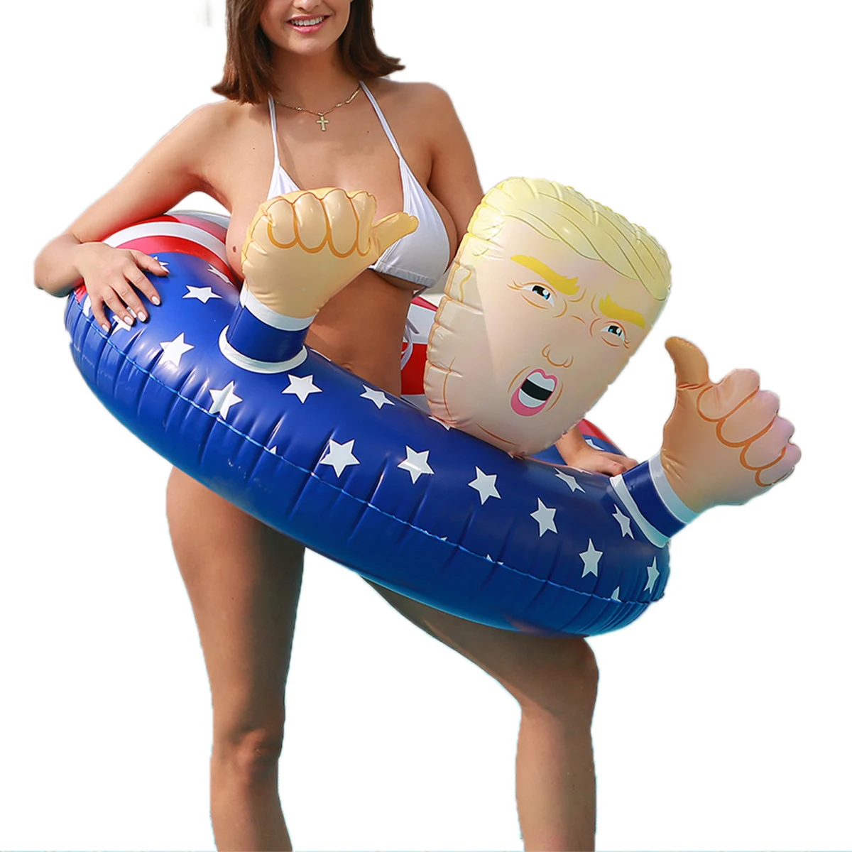 New Creative Swimming Rings Pool Float Donald Trump American Flag Pool Inflatable Swimming Floats 42 inch