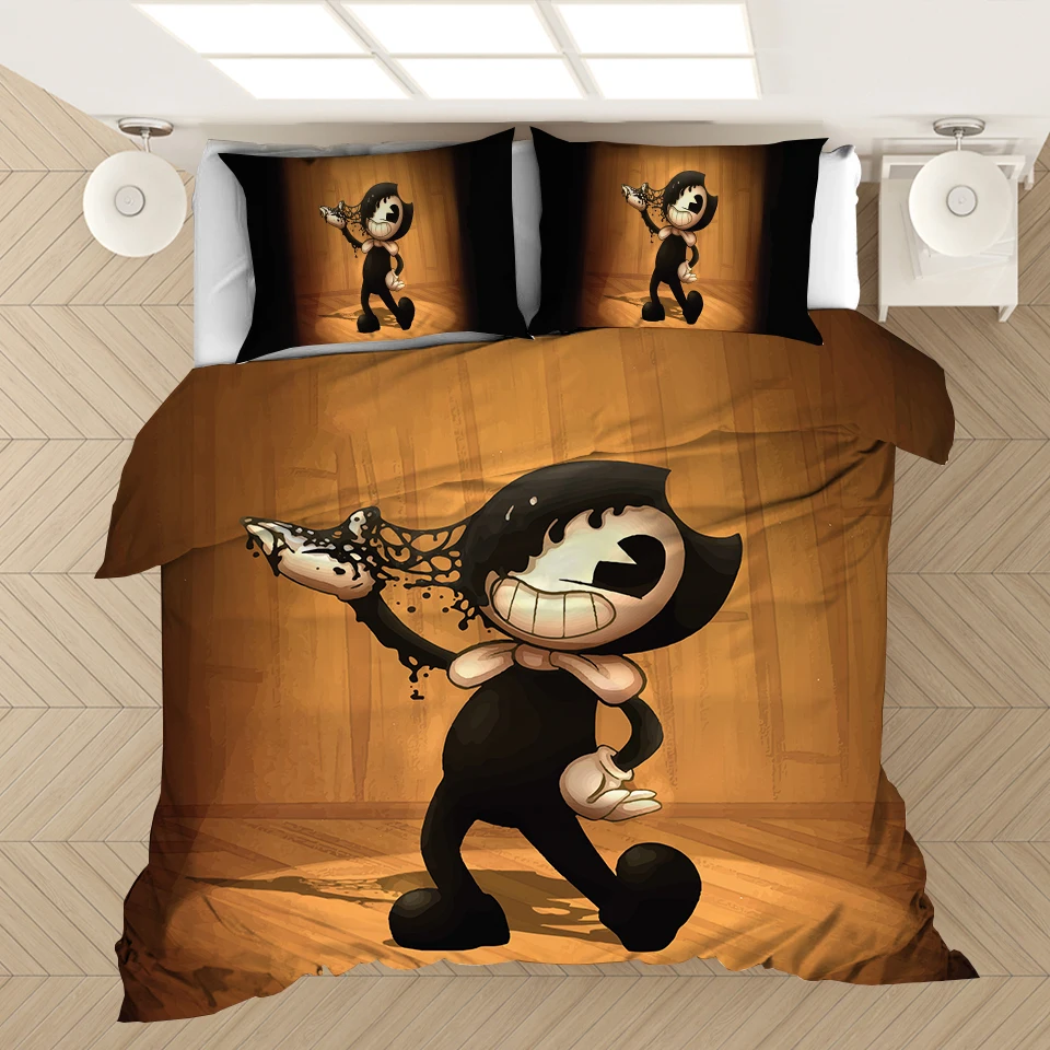 3D Bedding Set Bendy And The Ink Machine Game Cartoon Classic  Printed Duvet Cover Set Twin Full Queen King Size  (2)