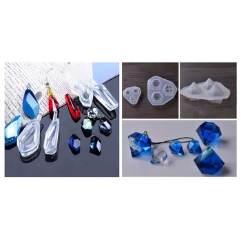 

6 Pieces Silicone Mold Decorative Jewelry Making DIY Crafts: 2 Pieces Large + Small Cutting Shape Type Molds & 4 Pieces Assorted