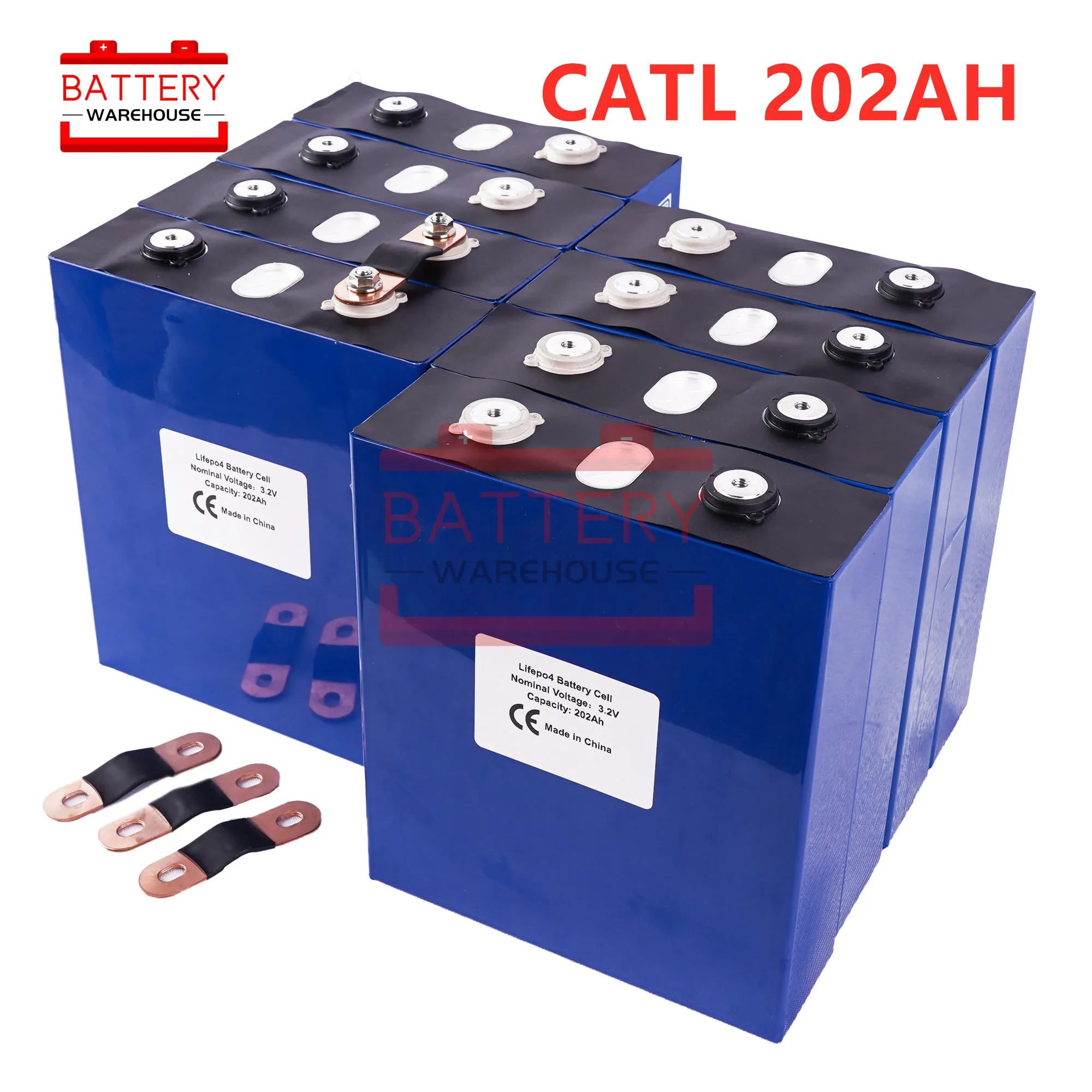 

8PCS CATL LIFEPO4 battery 3.2v200AH 2019 new Rechargeable Batteries cell for 24V200AH for RV SOLAR EV Marine EU US TAX VAT FREE