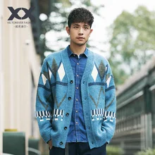 Осенний и зимний вязаный кардиган мужской жаккардовый японский свитер для бриллиантов мужская куртка Молодежная Корейская версия