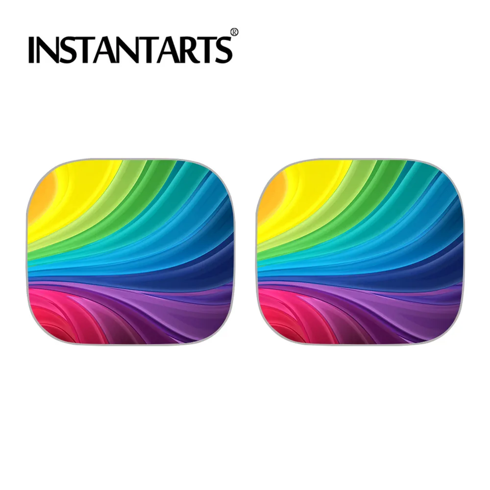 Солнцезащитный козырек для боковых окон INSTANTARTS с радужными цветами модные