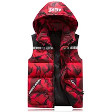 Лидер продаж зима стиль Толстый жилет для мужчин Slim Fit камуфляж Пара Одежда хлопок жилет короткое пальто