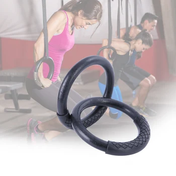 

2pcs 28 Mm Gymnastic Ring Muscle Non-Slip Fitness Handle Workout Practical Easy Install Training With Foam ABS Pull Ups