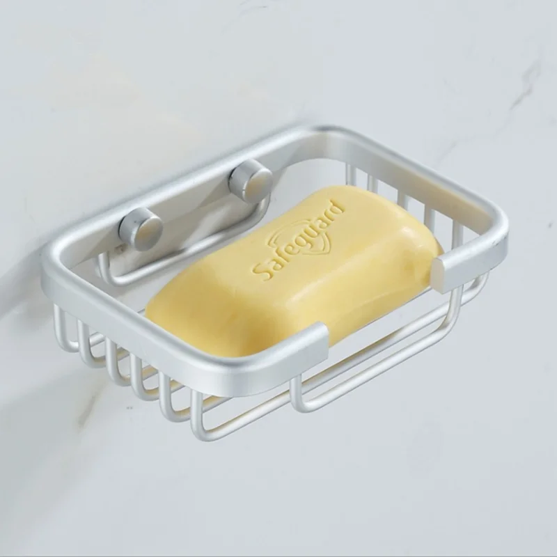 

Space aluminum soap net Free punching drain soap dish soap box soap net Bathroom soap box bathroom soap dish