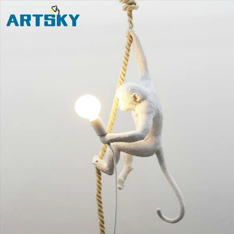 

Nordic Style Monkey Resin Creative Desktop Decorative Light for Study Bar Decoration
