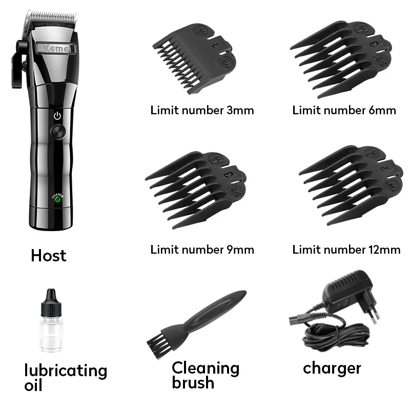 Kemei электрический триммер для волос Беспроводная масляная голова машинка для стрижки волос Машинка для стрижки бороды бритва инструмент для укладки KM-2850