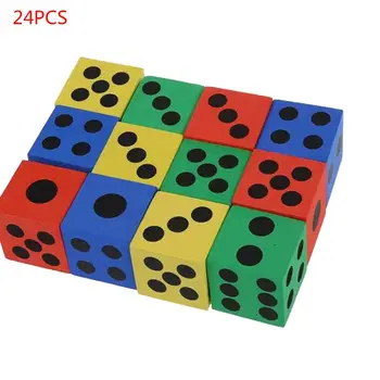 

Foam Dice Set - 24 Pack of Assorted Colorful Big Square Blocks - Perfect for Building Blocks, Educational Toys, Math Teaching