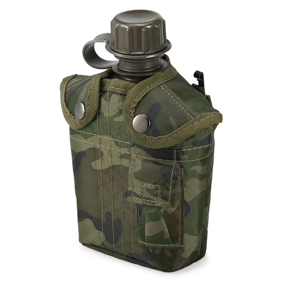 1L Outdoor Military Canteen Bottle Camping Hiking Backpacking Survival Water Bottle Kettle with Cover Camping & Hiking Outdoor and Sports Outdoor Tools