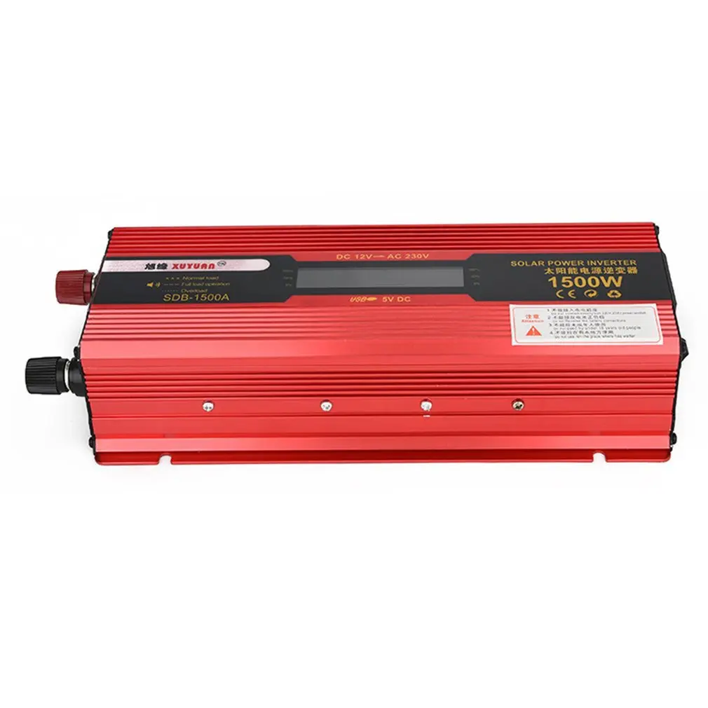 XUYUAN автомобильный инвертор DC12V 50 Гц красный Преобразователь мощности инвертор с экраном дисплея с usb-портом система охлаждения вентилятора