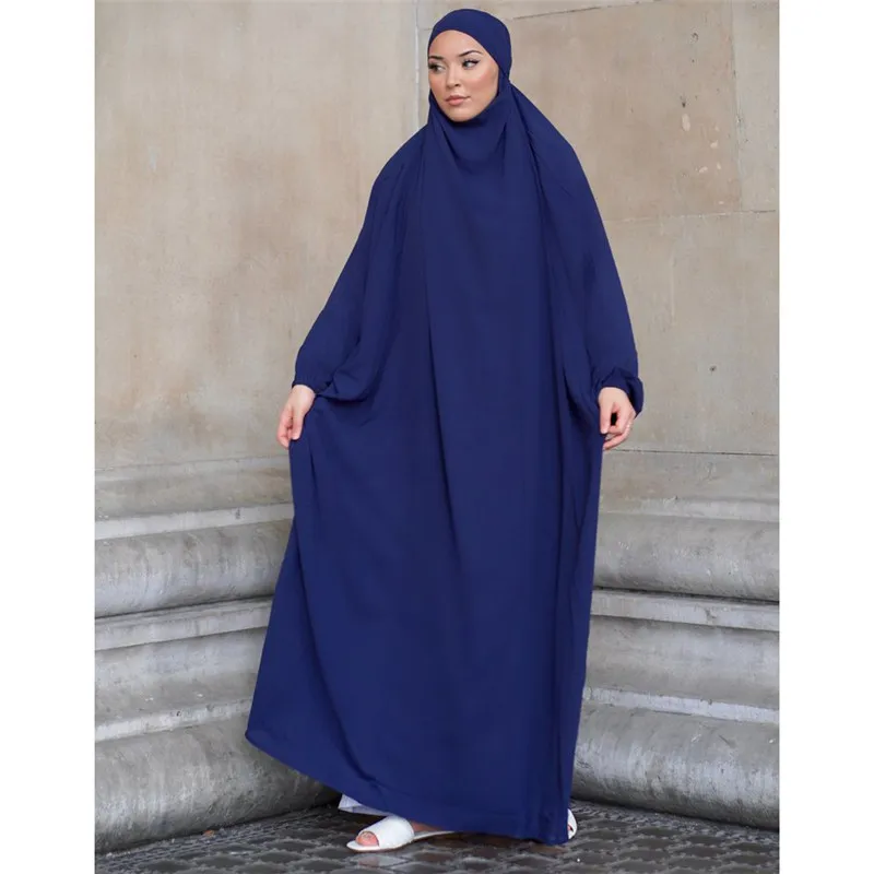 Eid Con Cappuccio Donne Musulmane Hijab Vestito Preghiera Indumento Veste Copertura Completa Abito Ramadan Islam Vestiti Niqab Abayas Dubai Turchia Fe