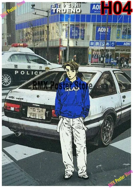 Em promoção! Japonês De Corrida Anime Initial D Cartazes Fãs Coleção De  Arte De Pintura De Casa, Quarto De Loja De Decoração Retro Adesivos De  Parede