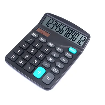 

12 Digit Desk Calculator Large Accounting Buttons Financial big buttons color Tool Business size Black M-28