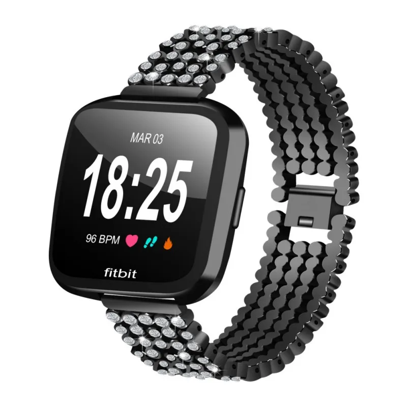 Сменные умные наручные часы аксессуар для Fitbit Versa ремешок стальной бриллиантовый ремешок