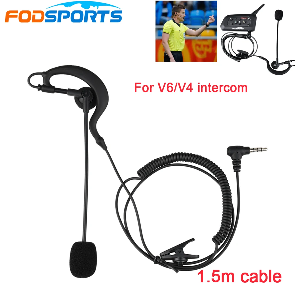 Спортивные наушники V6 с крючком 1 шт. и микрофон для V4 Bluetooth домофон футбольный