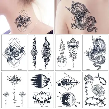 

Semi-Permanet Waterproof Temporary Tattoo New Juice Fake Tattoo Tatoo Art Flash Body Herbal Sticker For Men Women girl Tatt U7N8