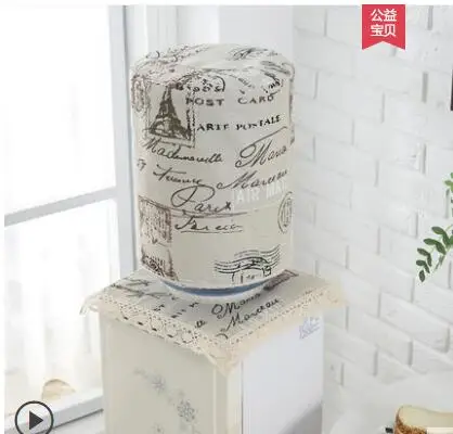Cotton and linen cloth art drinking fountain cover dust cover pastoral style bucket 2-piece modern minimalist bucket