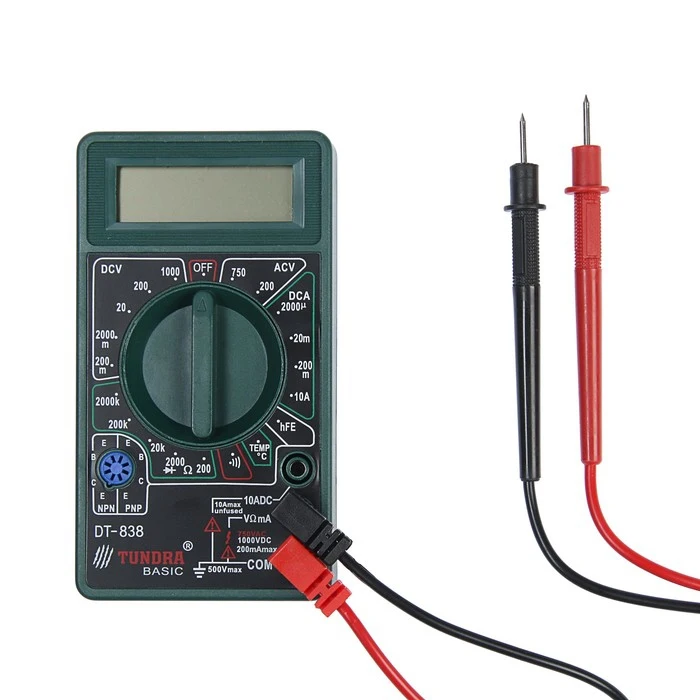  Multimeter TUNDRA, DT-838, ACV / DCV, DCA, 200-2MΩ, ringing, TEMP C ° 1026051  measuring instruments electrician tools ► Photo 2/6