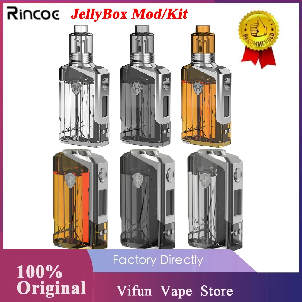 Оригинальный комплект Rincoe JellyBox TC 228 Вт Mod 4 8 мл Jellytank питание от двойной батареи 18650