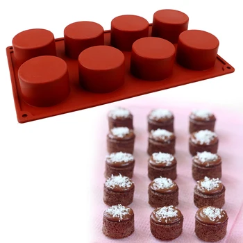 

Chocolate Biscuit Cake Mold 8 Holes Round Silicone Cake Mold Muffin Cupcake Baking Pan DIY Cake Mould 3D Handmade Cupcake