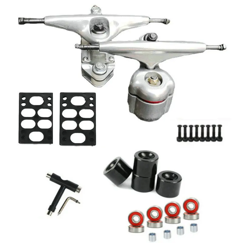 

S6 Surfskate Bridge S7 Skateboard Trucks CX7 Shock Absorption 6.25" Surfboard Bridge Steering Bridge Skateboard Wheels Parts Set